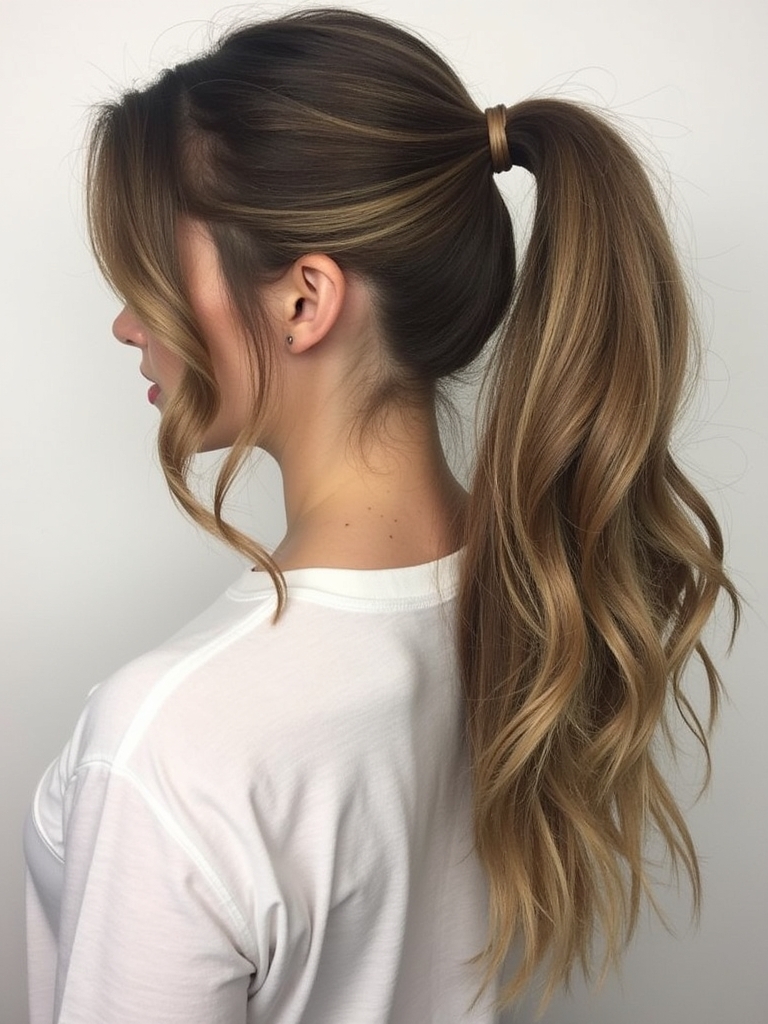 Mushroom Bronde Ponytail: Chic and Simple