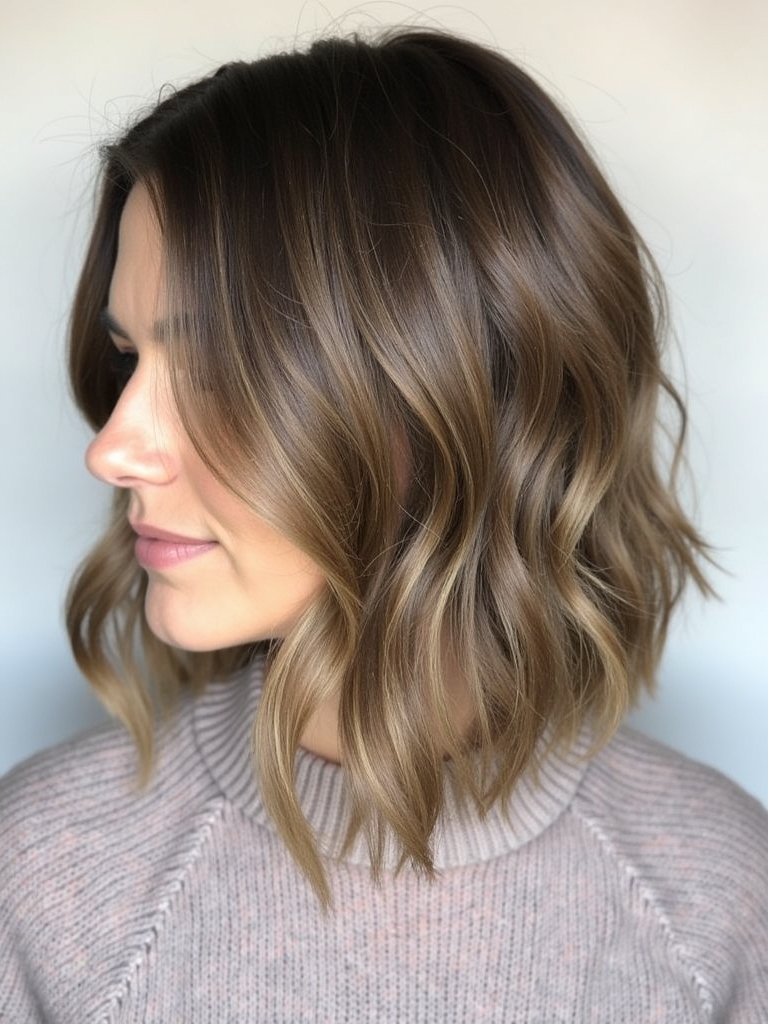 Mushroom Bronde with A-line Cut: Angled Sophistication