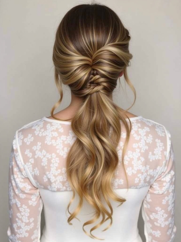Half Up Half Down Bridesmaid Hair with a Symmetrical Braid