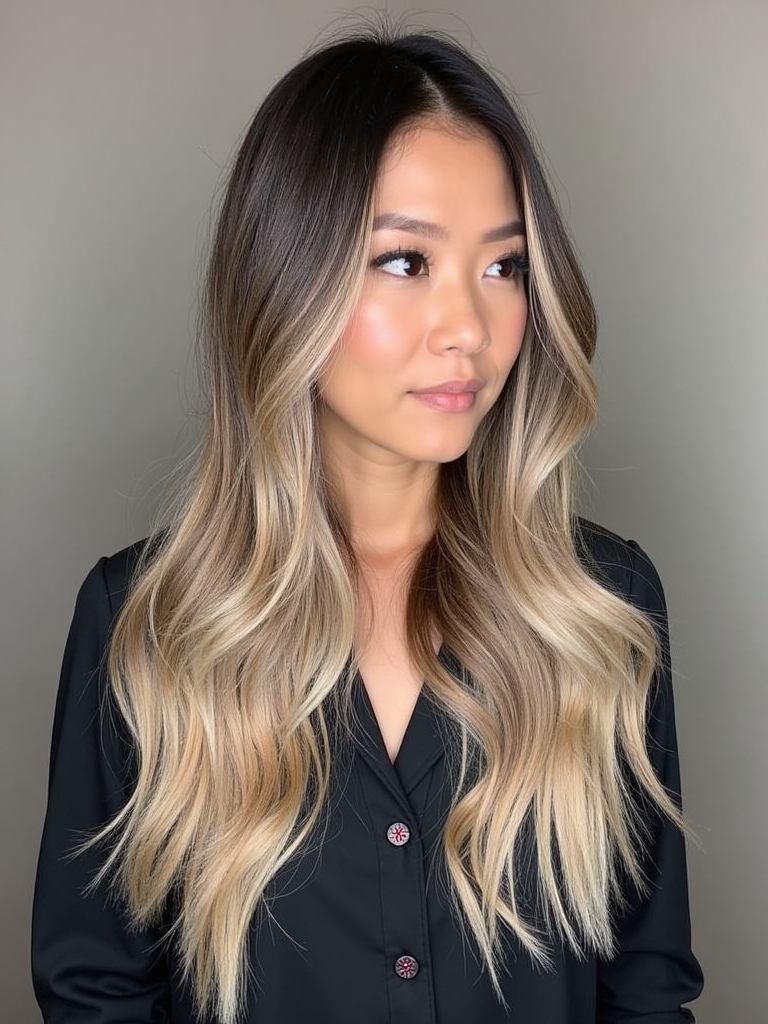 Mushroom Bronde with V-Cut: Pointed Perfection