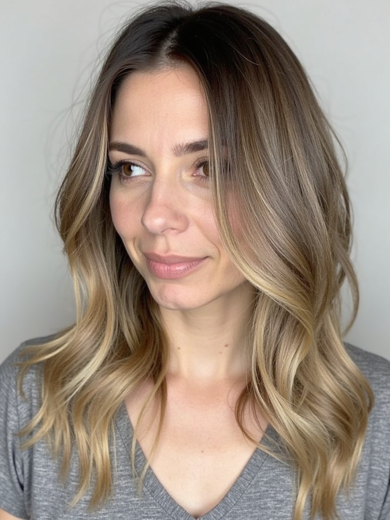 Mushroom Bronde with U-Cut: Soft Curve