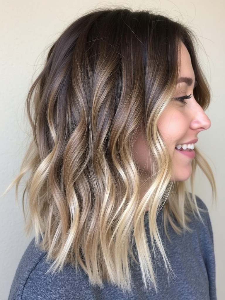 Mushroom Bronde with Textured Ends: Playful Detail