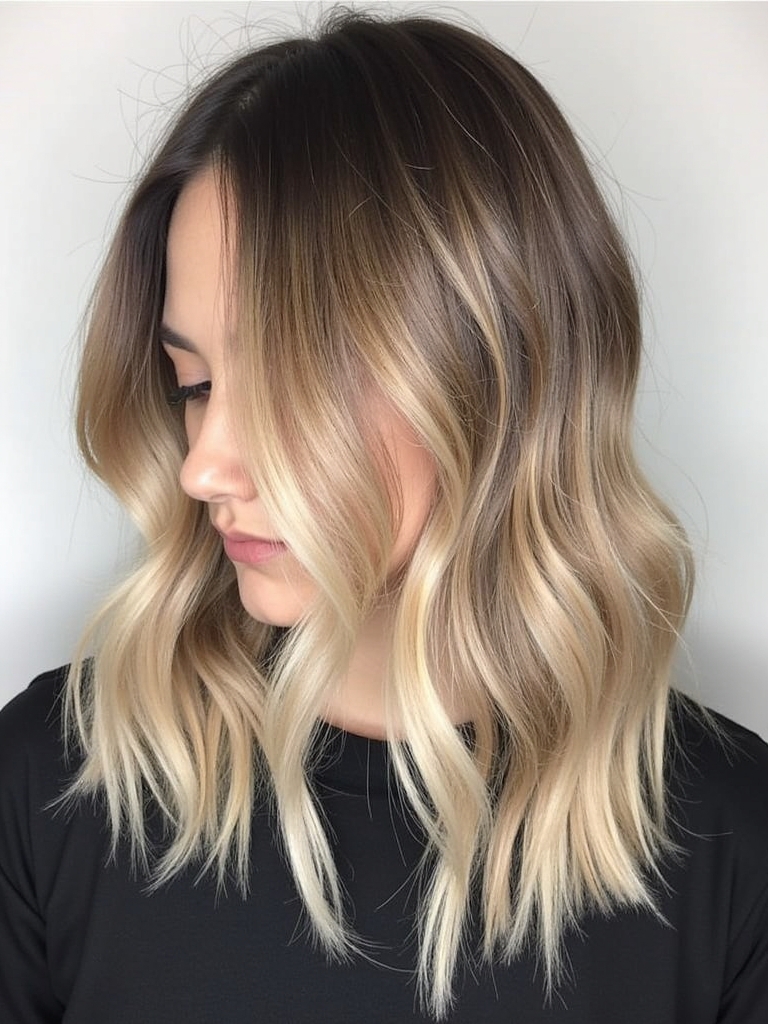 Mushroom Bronde with Razor Cut: Sharp and Modern