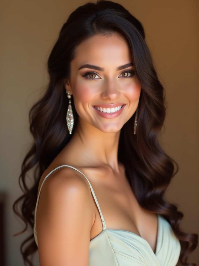 Half Up Half Down Bridesmaid Hair with Cascading Curls