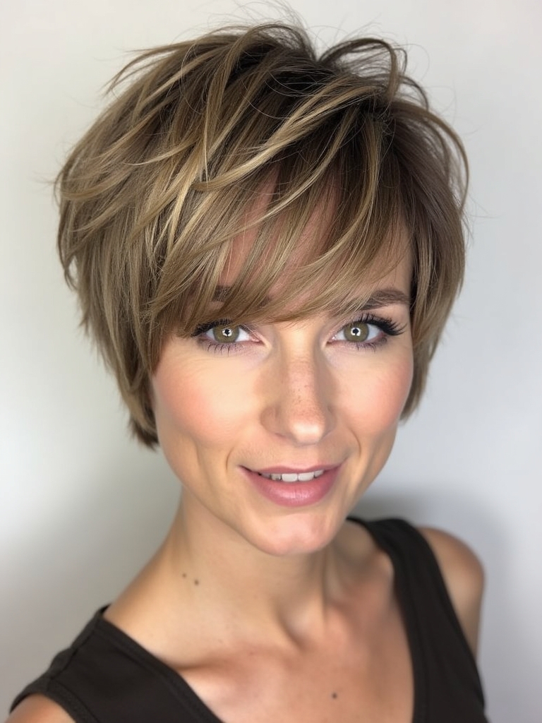 Mushroom Bronde Pixie: Bold and Edgy