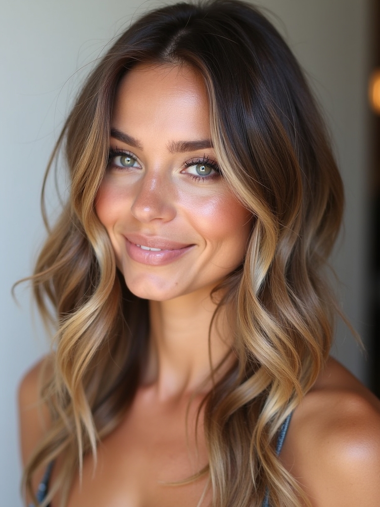 Mushroom Bronde with Face-Framing Highlights: Luminous Glow